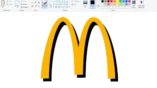 How to draw Mc Donalds Logo in Computer Using Ms Paint. #mcdonalds #mspaintdrawing