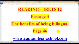 READING - IELTS CAM 12 - THE BENEFITS OF BEING BILINGUAL