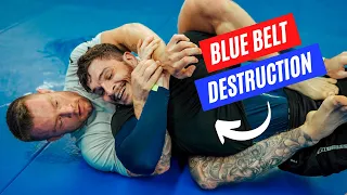 Black Belt Smashes Blue Belt For Your Entertainment & Education | Nogi BJJ Rolling Commentary