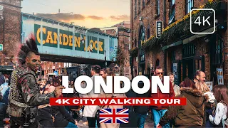 London Street Life Walking Tour - Camden Market Food Tour (4K HDR - 60fps)