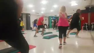Step aerobic non stop