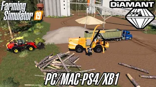 FS19 PS4 NEW SELF-PROPELER WOODCHIPPER YUKON RIVER VALLEY MAP FARMING SIMULATOR 19 FORESTRY GAMEPLAY