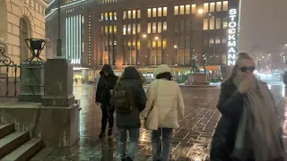 Exploring Wintery Downtown Helsinki: A Snowy and Windy City Walk (January 17th, 2023) #finland