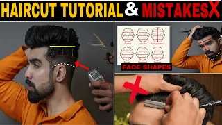 Easy Haircut Tutorial & Mistakes❌ *FACE SHAPES* | Best hairstyles for men|Boys Haircut| Hindi