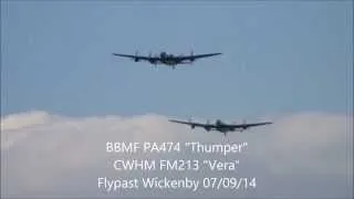 Two Lancaster Bombers "Thumper & Vera Flypast" Wickenby 07/09/14