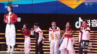 Keep running squad performing on Zhejiang tv 2022 countdown party / Bailu angelababy etc