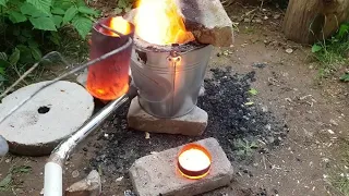 Melting - Casting Copper in My Charcoal Powered Furnace