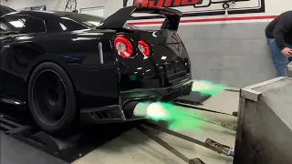 The most aggressive pops & bangs and flames from a Nissan GTR R35