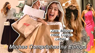 TODAS as COMPRINHAS que FIZ NA EUROPA: Zara, H&M, Mango, Coach, Lefties 🛍️💸 Cacá Anjos