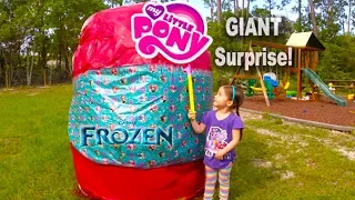 Biggest Surprise Egg Ever w/ Frozen, Power Wheels and My Little Pony Toys Inside!