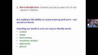 A Critical Review of the Woodcock Reading Mastery Test: Analysis