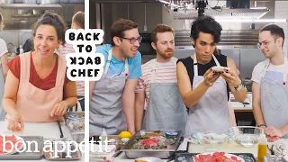 The Try Guys Try to Keep Up with a Professional Chef | Back-to-Back Chef | Bon Appétit