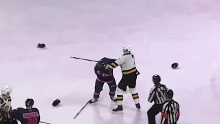 Trent Frederic fights Yannick Martel