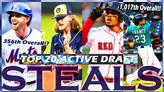 TOP 20 MLB Active DRAFT STEALS - Superstars Taken In The 5TH ROUND OR LATER!!!