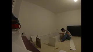 TV stand installation time lapse