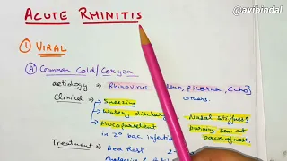 Acute Rhinitis | Hindi | ENT |