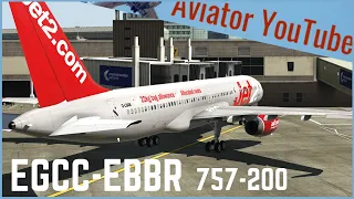 X-Plane 11 EGCC-EBBR Jet2 Airways Flight Factor 757-200 | Vatsim