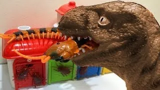 Tayo the Little Bus Garage Giant  Cockroaches vs Dinosaur  Toy Monster Bugs Thomas  Chuggington Cars