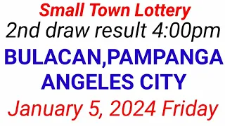 STL - BULACAN,PAMPANGA ANGELES CITY January 5, 2024 2ND DRAW RESULT