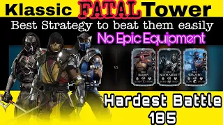 MK Mobile FATAL Klassic Tower 185 Equipment and Talent tree setup With Best Strategy and Team
