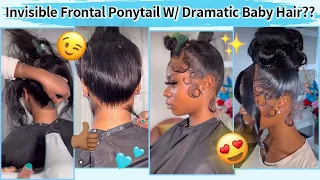 Tutorial To Do Frontal Ponytail With Dramatic Edges😘 Hair Extensions & Egdes Control #Elfinhair