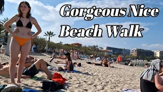 NICE South Of France Beach Walk😍 Music By Tomer Baruch. Walking In GORGEOUS French Riviera😎