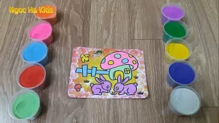 Tô màu tranh cát con thỏ | Rabbit | Sand pictures | Colored Sand Painting | Ngoc Ha Kids