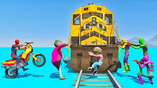 Scary Teacher 3D - Miss'T Vs Spiderman Team - Nick & Tani Rescue (Unstoppable Train) Game Animation