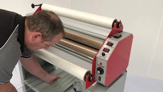 Loading film on a laminator and how to clean the rollers from Lamination System