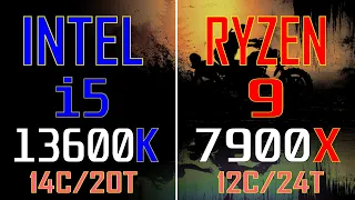 INTEL i5 13600K vs RYZEN 9 7900X // PC GAMES BENCHMARK TEST //