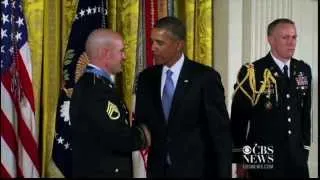 Staff Sergeant Ty Carter receives the Congressional Medal of Honor