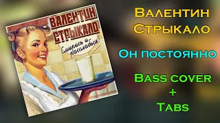 Валентин Стрыкало - Он постоянно (Bass cover + TABS) (Guitar Backing Track)