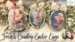 DIY French Country Easter Eggs with IOD & Redesign Moulds | ABStudios Decoupage Paper | Spring Decor