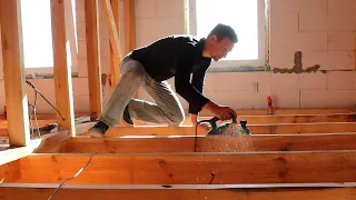 ⚫ 9 $/m² Wood Floor BEST CHOICE! HOW TO BUILD A CHEAP HOUSE from Aerated Concrete? #18