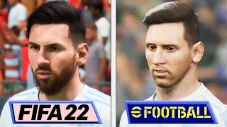 eFootball 2022 vs FIFA 22 | Face2Face | Graphics & Details Comparison