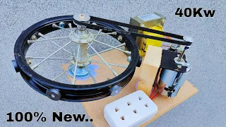 How to output 220v generator, use Cycle wheel big transformer and super capcitor