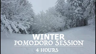 Study in Winter - Pomodoro Technique | ASMR Study With Music Breaks | 50/10 Session