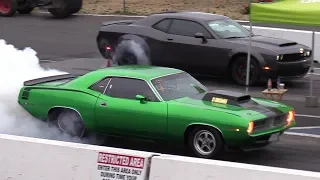 Old vs New Muscle Cars Drag Racing - Demon,Cuda,Shelby,ZL1,Hellcat,Dodge Charger