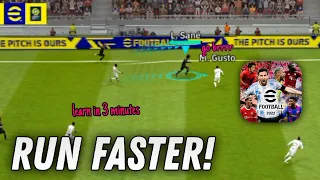 How to RUN & DRIBBLE FASTER | EFOOTBALL 22 Mobile Skill Tutorial