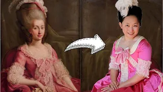I recreated the dress from this painting because it was my favorite shade of pink | Polonaise sewing