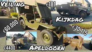 Veiling Kijkdag Apeldoorn. WW2 voertuigen en onderdelen.
