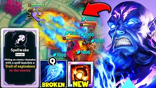 When Ryze gets "Spellwake" in Arena Mode, his Q becomes a Machine Gun (THIS IS BROKEN)