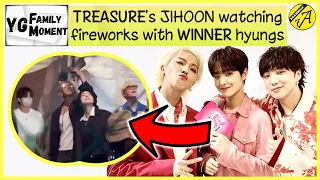 🆈🅶🅵🅼 MINO hugs JIHOON while watching fireworks together with WINNER, awww 🤗 || TREASURE & WINNER