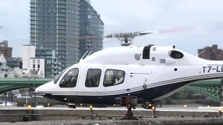 Bell 429WLG T7-LLS Start-up and Take-Off -- London Battersea Heliport