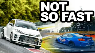 M2 bullies GR Yaris on the Nürburgring straights - Get's smashed in the turns!!