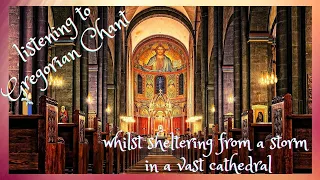 SHELTER FROM A STORM IN A VAST CATHEDRAL // Ambience for Study, Reading, Sleep with Gregorian Chant