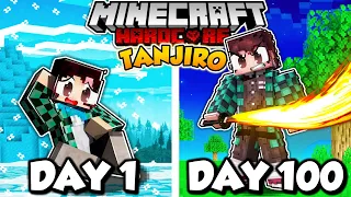 I Survived 100 DAYS as TANJIRO in Demon Slayer Minecraft!