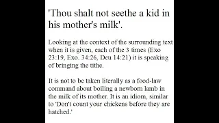 Do not seethe a kid in its mother's milk