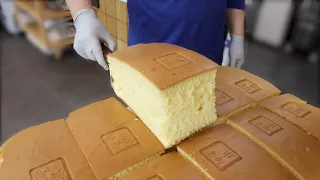 라오제 대왕 카스테라 만들기, 대만 카스테라 / Amazing Giant Castella / Taiwan jiggly Cake cutting / Korean street food