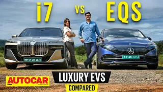 BMW i7 vs Mercedes-Benz EQS - India's most luxurious electric cars | Comparison | Autocar India